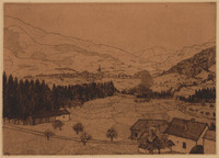 KG 09654
<br/>
Gezicht op Boëge in de Haute Savoie
<br/>
<em>Bosch, Lodewijk Johannes (1894-1980)</em>